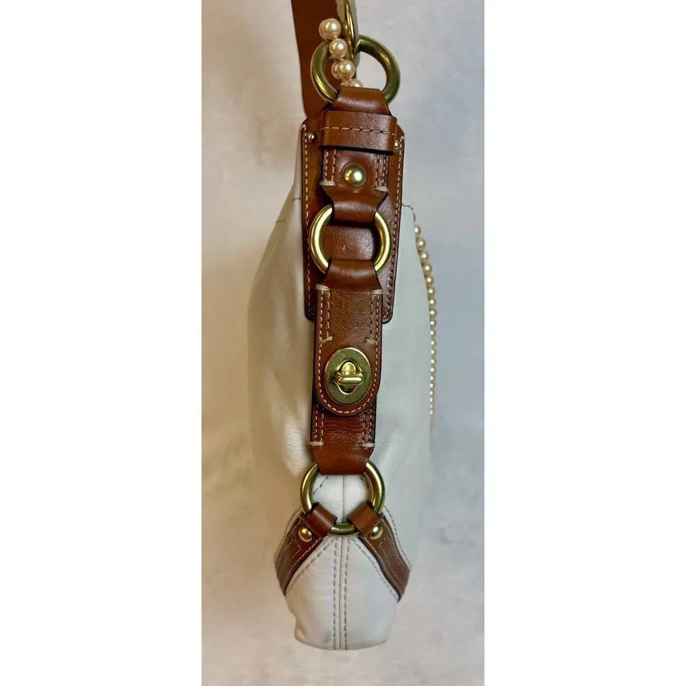 Coach Vintage Y2K Carly Hobo in Parchment with Chain